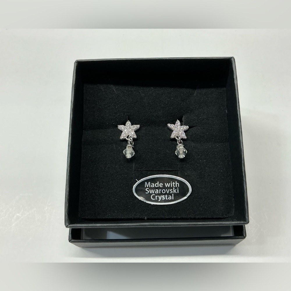 Swarovski Starfish Crystal Earrings - Silver